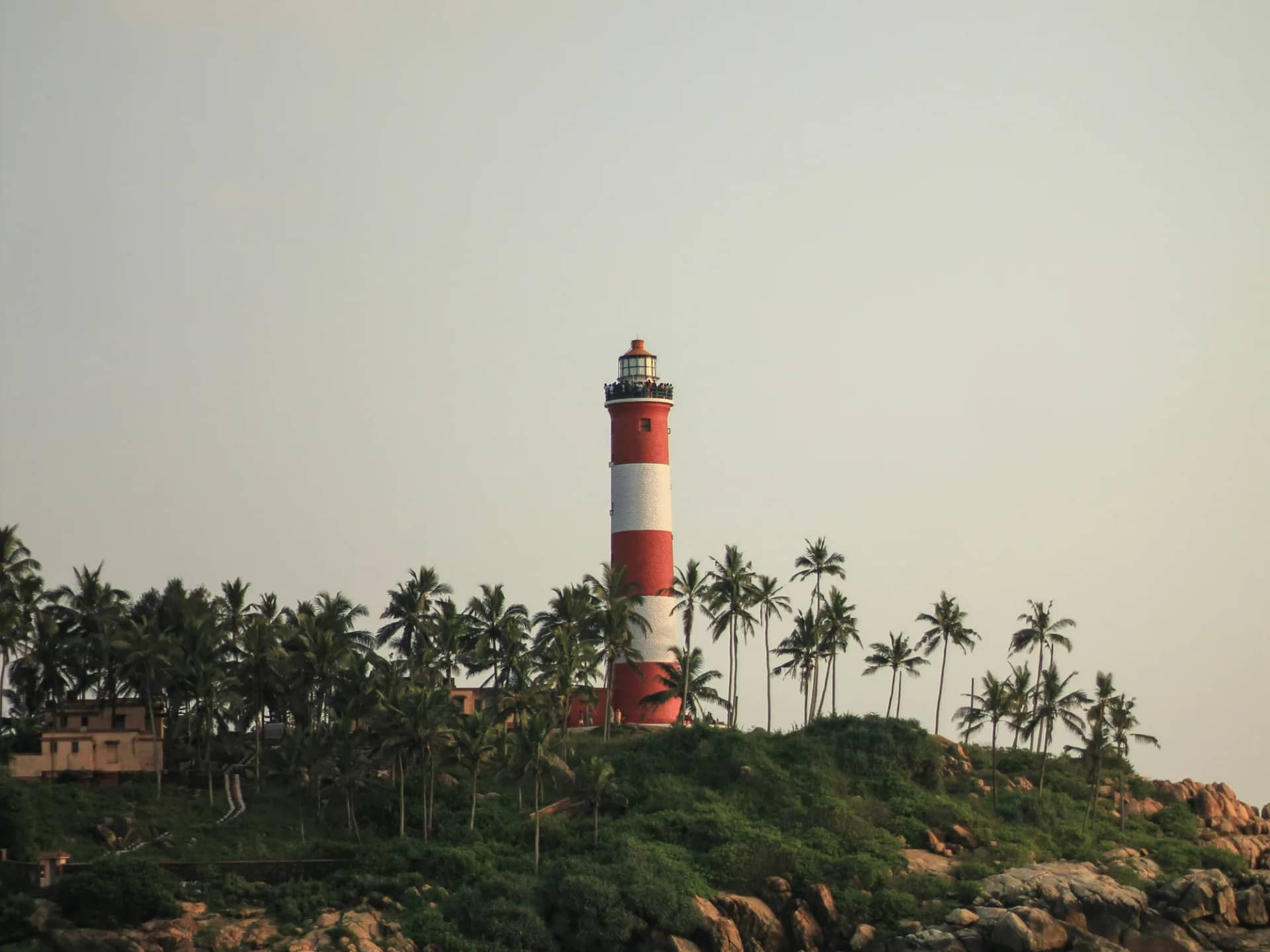 Lighthouse Beach Kovalam aerial view from sea