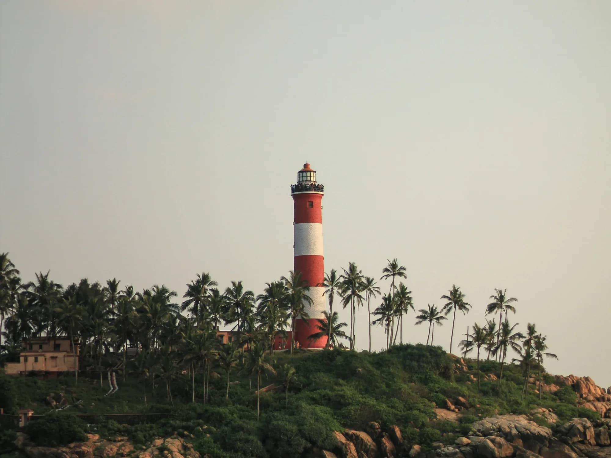 Lighthouse Beach Kovalam aerial view from sea
