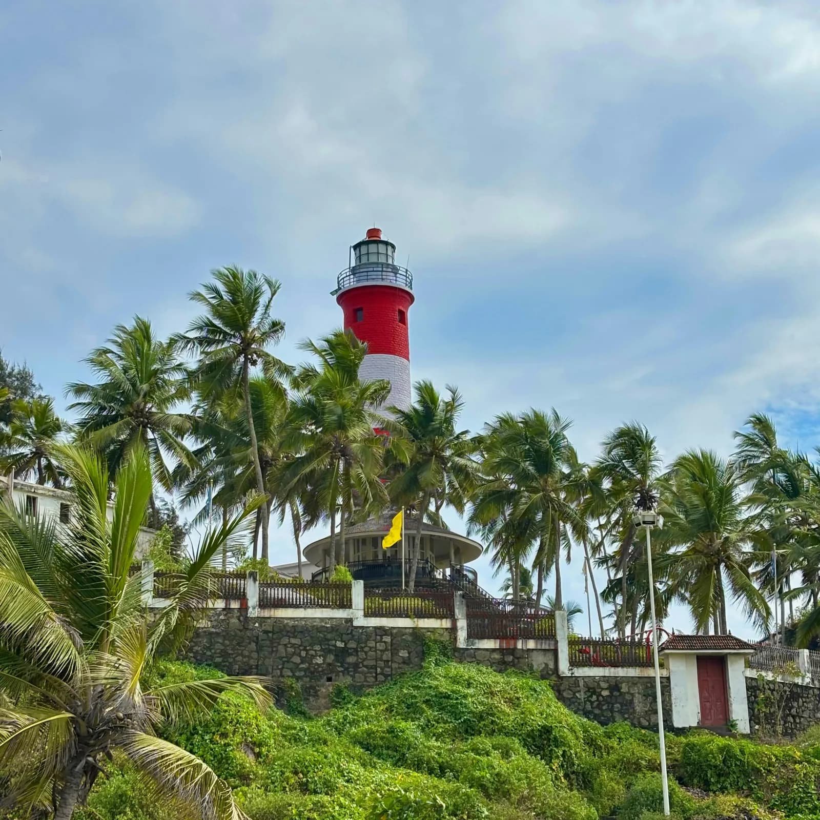 Kovalam Lighthouse overlooking Lighthouse Beach and the Arabian Sea coastline in Kerala