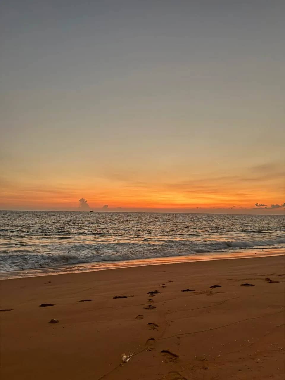 A golden sand beach at Poovar Island floating between the backwaters and the Arabian Sea
